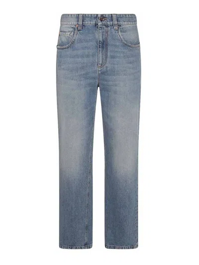 Brunello Cucinelli Denim Pants In Blue