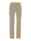 Brunello Cucinelli Denim Jeans With Belt Loops And Pockets In Beige