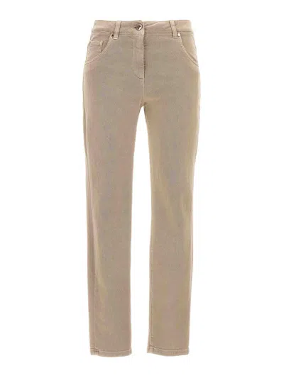 Brunello Cucinelli Garment-dyed Jeans In Beige