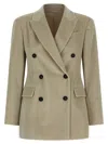 Brunello Cucinelli Corduroy Blazer With Lapel Neckline In Neutral
