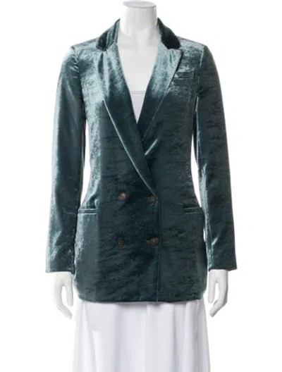 Pre-owned Brunello Cucinelli Velvet Blazer In Blue