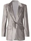 Brunello Cucinelli Velvet Blazer In Silver