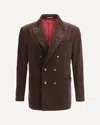 Brunello Cucinelli Velvet Blazer Jacket In Brown