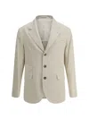 Brunello Cucinelli Velvet Blazer Jacket In Neutral