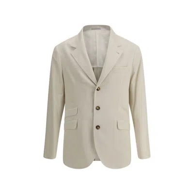Brunello Cucinelli Velvet Blazer Jacket In Black