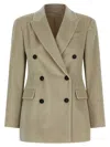 Brunello Cucinelli Corduroy Blazer With Lapel Neckline In Neutral