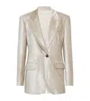 Brunello Cucinelli Pearlescent-finish Peak-lapel Blazer In Neutrals