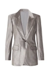 Brunello Cucinelli Velvet Blazer In Silver