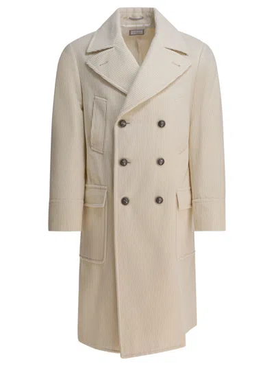 Brunello Cucinelli Men Velvet Coat In White