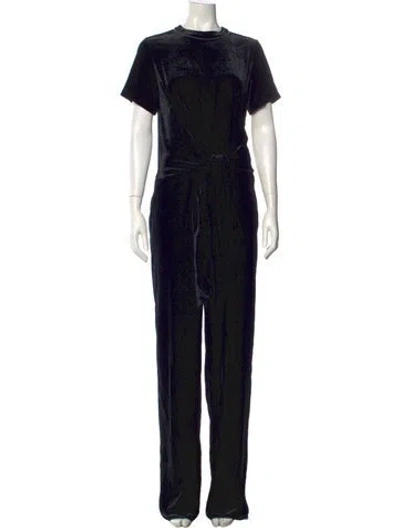 Pre-owned Brunello Cucinelli Velvet Crew Neck Jumpsuit W/ Tags In Black