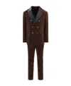 Brunello Cucinelli Shawl-collar Double-breasted Cotton-velvet Tuxedo Jacket In Black