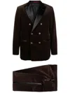 Brunello Cucinelli Shawl-collar Double-breasted Cotton-velvet Tuxedo Jacket In Brown