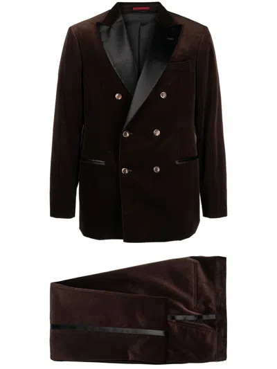 Brunello Cucinelli Shawl-collar Double-breasted Cotton-velvet Tuxedo Jacket In Grey