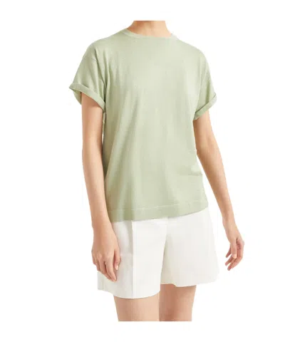 Brunello Cucinelli Velvet Knitted Sweater In White