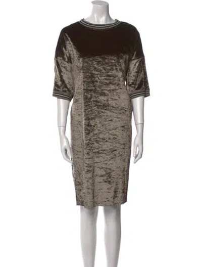 Pre-owned Brunello Cucinelli Velvet Midi Length Dress