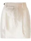Brunello Cucinelli Sleek Cotton Viscose Velvet Mini Sartorial Skirt In Gold