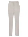 Brunello Cucinelli Leisure Fit Trousers In Garment Dyed Cotton Corduroy With Double Darts