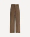 Brunello Cucinelli Women Fluid Corduroy Sartorial Track Trousers With Jewellery In Brown