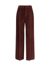 Brunello Cucinelli Soft Corduroy Pleated Straight-leg Ankle Pants In Burgundy