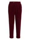 Brunello Cucinelli Cotton Corduroy Leisure Fit Trousers In Red