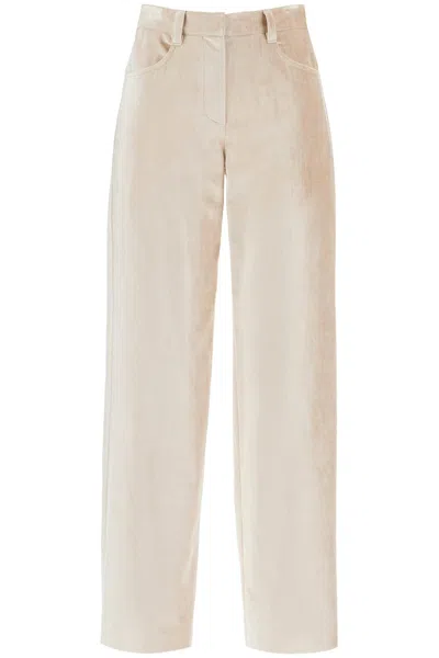 Brunello Cucinelli Velvet Pants For A Stylish Look. In White