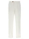 Brunello Cucinelli Velvet Trousers Rolled Cuffs In White