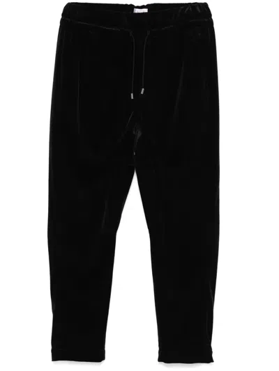 Brunello Cucinelli Velvet Trousers In Black