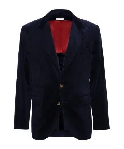 BRUNELLO CUCINELLI VELVET TWO-BUTTON BLAZER