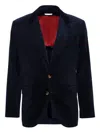 Brunello Cucinelli Velvet Two-button Blazer In Blue