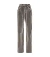 Brunello Cucinelli Garment-dyed Loose Trousers In Grey