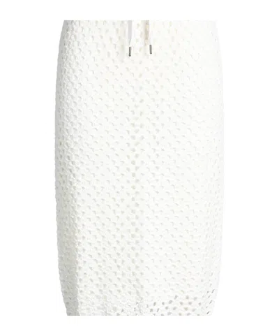 Brunello Cucinelli Versatile Sequin Knit Midi Skirt In White