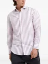 Brunello Cucinelli Vertical-stripe Cotton Shirt In Multi