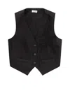 Brunello Cucinelli Twill Vest In Black