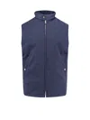 Brunello Cucinelli Zip-up Wool Padded Vest In Blue