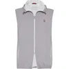 Brunello Cucinelli Nylon Down Vest In Grey