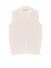 Brunello Cucinelli Cotton Vest With Jacquard Motif In White