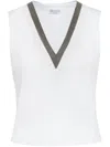 Brunello Cucinelli White Cotton Blend Top