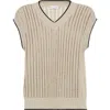 Brunello Cucinelli Beige Knit Vest In Cool Beige