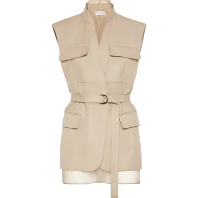 BRUNELLO CUCINELLI BRUNELLO CUCINELLI VEST WITH MONILI