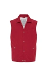 Brunello Cucinelli Men's High Summer Capsule Water-resistant Snap Vest In Red