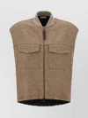 Brunello Cucinelli Shiny Zipper Pull Gilet Beige In Brown