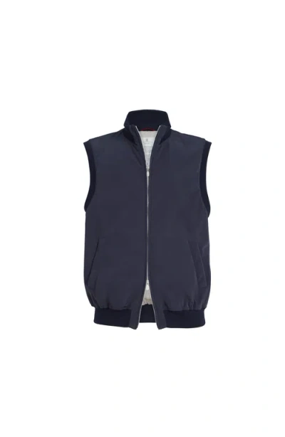 Brunello Cucinelli Vest With Thermore® Padding In Blue