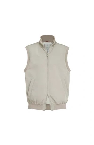 Brunello Cucinelli High-neck Sleeveless Quilted Vest Pockets In Neutral
