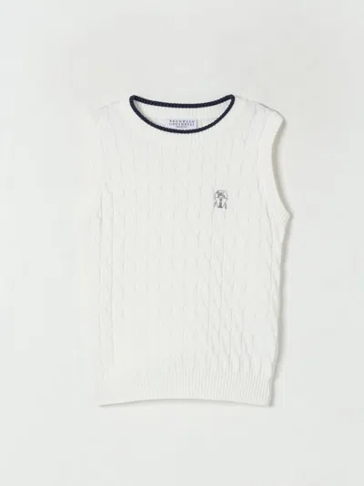 Brunello Cucinelli Kids' Gilet  Bambino Colore Bianco