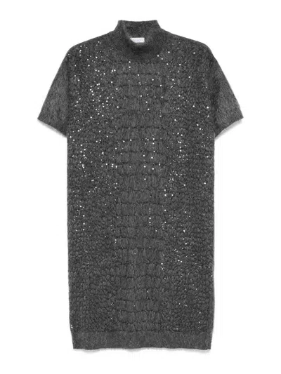 BRUNELLO CUCINELLI VESTIDO CORTO - GRIS