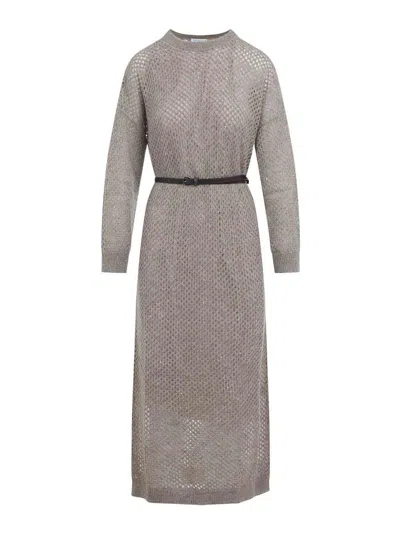 Brunello Cucinelli Vestido Largo - Marrón