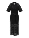 Brunello Cucinelli Belted Crochet Midi Dress In Black