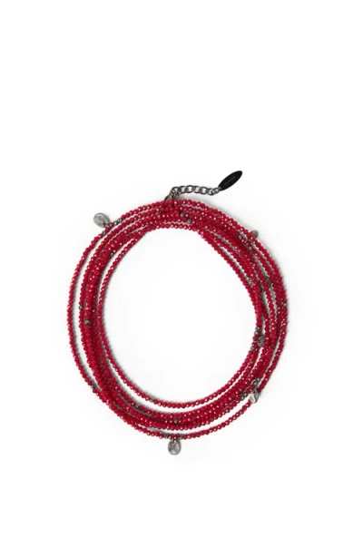 Brunello Cucinelli Vetro And Silver Bracelet In Red