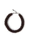 Brunello Cucinelli Vetro And Silver Choker In Brown