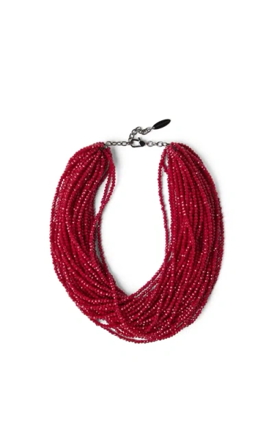 Brunello Cucinelli Vetro And Silver Necklace In Red